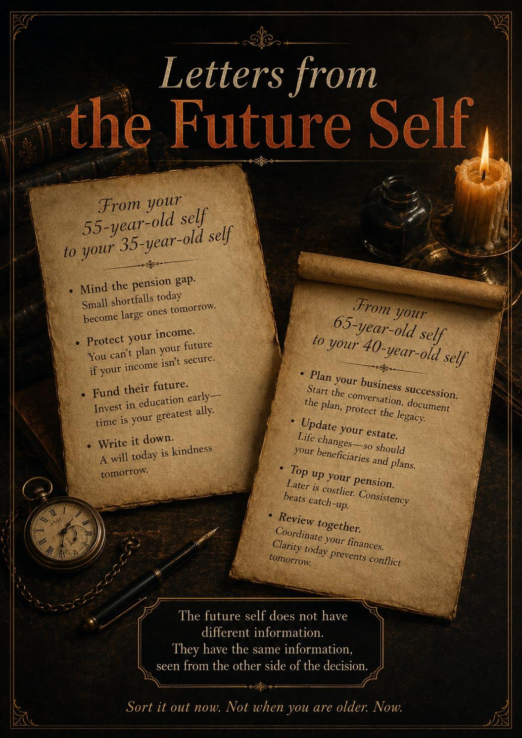 Letters from the Future Self — from your future self to your current self.